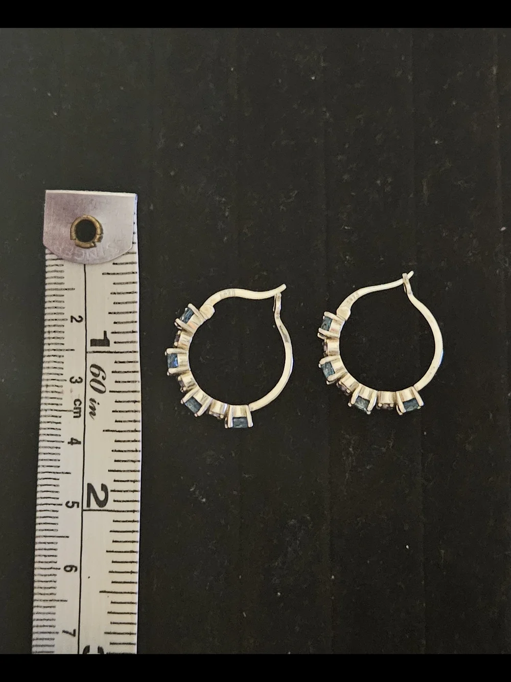 925S Neon Blue Apatite and Tanzanite Hoop Earrings - Women's Jewelry